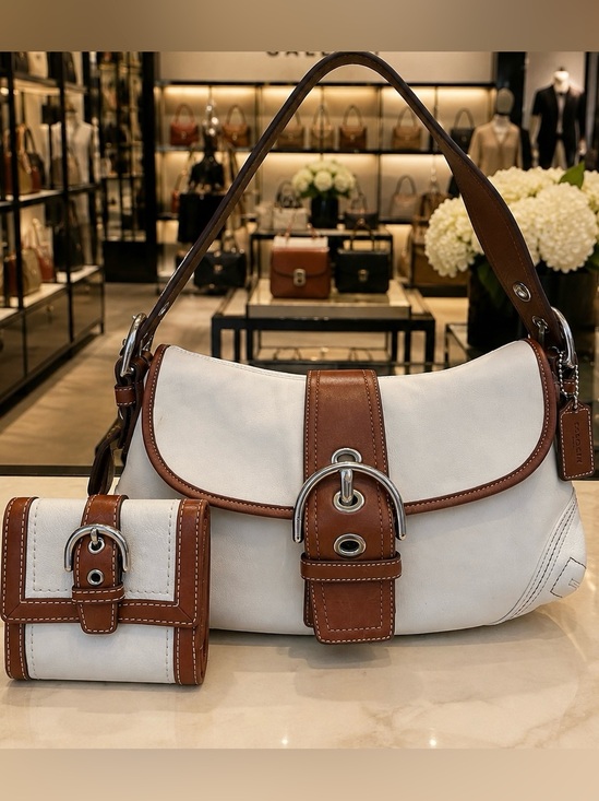 Coach Handbags - Coach SoHo flap Leather Shoulder Bag with Matching Wallet